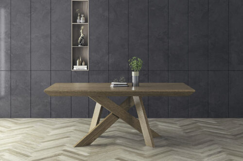 Ξύλινη τραπεζαρία με ιδιαίτερο σχεδιασμό ποδιών