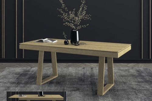 Ξύλινη τραπεζαρία με τριγωνικά πόδια