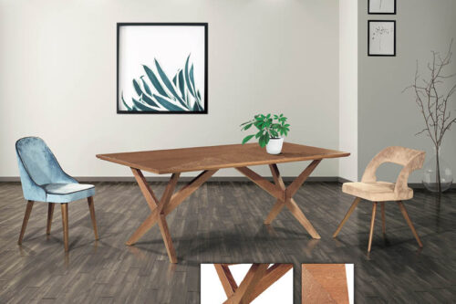 Ορθογώνια μασίφ τραπεζαρία