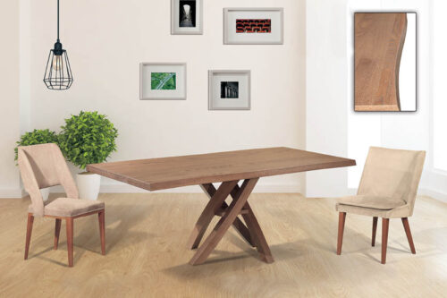 Ξύλινη τραπεζαρία με σχεδιαστικά πόδια